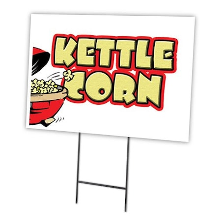 Kettle Corn Yard Sign & Stake Outdoor Plastic Coroplast Window